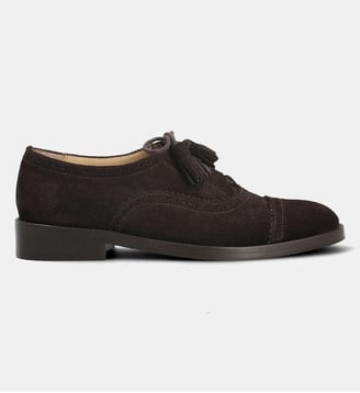 Ghillies perfo chevert - cuir velours - Charles Kammer - Marron