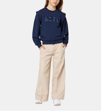 Sweat-shirt brodé - BOSS Kidswear - Bleu cargo