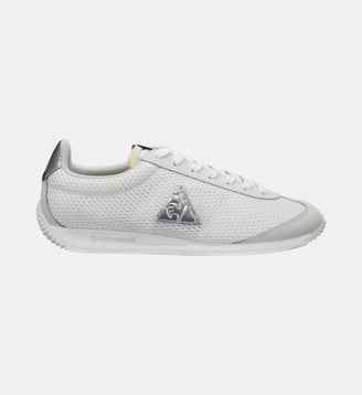 Sneakers retro-running en mesh et nubuck Quartz - Le Coq Sportif - Optical white et old silver