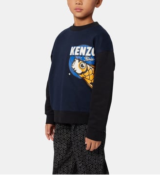 Sweat en molleton - Kenzo Kids - Bleu mistral