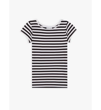 t-shirt en coton à rayures - Agnès b. - Blanc et noir