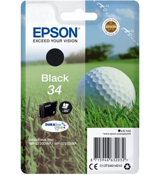 Cartouche d'encre T3461 série Balle de golf noire - Epson - Noir