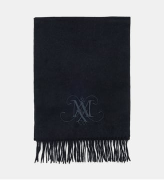 Écharpe en laine avec logo brodé - MAX&Co. - Noir