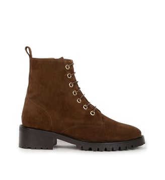 Bottines Plates Lara Cuir Suédé - Bobbies - Brun rockies