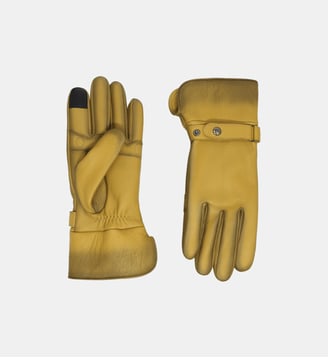 Hooper Gants Homme en Cuir Doublés Alpaga - Agnelle - Beige patine tactile
