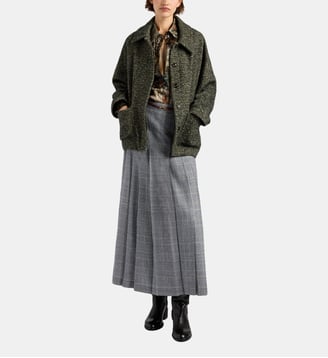 Manteau umi en laine bouclée - Momonì - Crème et noir