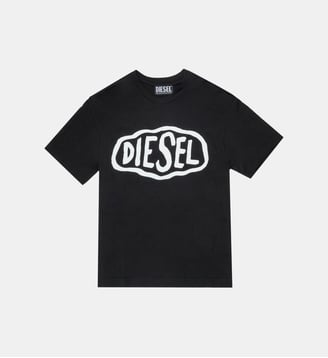 T-shirt à col rond avec logo - Diesel Kids - Noir