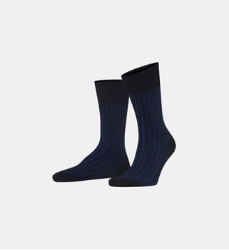 Chaussettes Shadow rayures-Gris foncé-43/44 - Falke - Bleu foncé