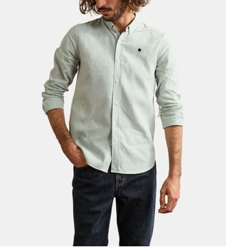 Chemise IVOY - Faguo - Vert foncé et écru