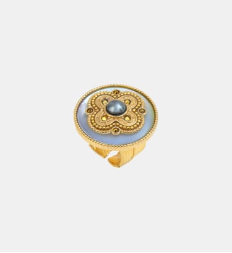Bague large ajustable   - Positano - Satellite - Blanc