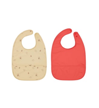 Bavoir en polyester recyclé à thème animalier - OYOY - Rouge