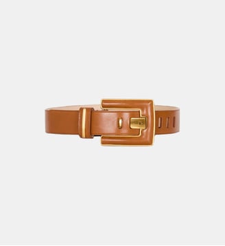 Ceinture Anthem en cuir de veau - Balmain - Brown