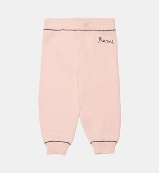 Pantalon en maille avec logo - Marni - Rose