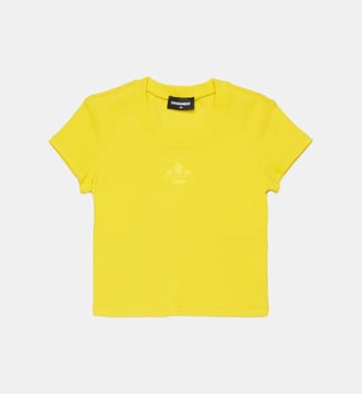 T-shirt à col rond avec logo - Dsquared2 - Jaune vif