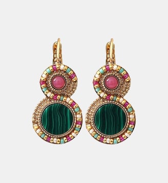 Boucles d'oreilles dormeuses   - Claudia - Satellite - Vert