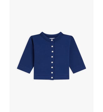 cardigan pression en molleton de coton marron - Agnès b. - Bleu saint malo