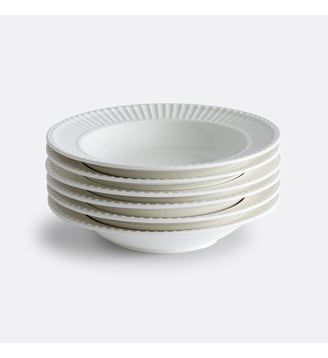 Lot de 6 assiettes creuses en porcelaine - La Redoute Interieurs - Blanc