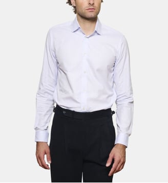 Chemise ciel en panama coupe cintrée Atelier Privé