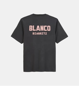 T- shirt col rond en coton imprimé dos BLANCO BIARRITZ - Serge Blanco - Gris