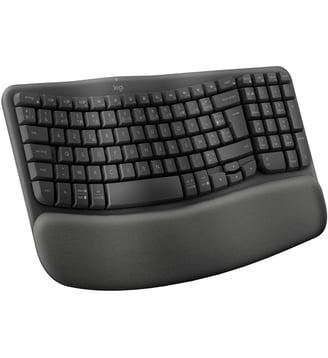 Clavier sans fil Wave Keys ergonomique +  repose poignets - Logitech - Standard
