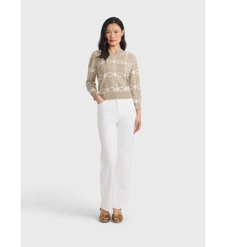 pull V en coton marron Agnès b.