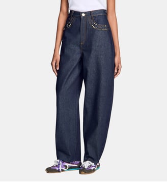 Jean barell détails métalliques - Sandro - Bleu jean