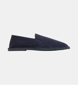 Espadrilles style slipper en croûte de cuir LUKE - Castaner - Bleu foncé