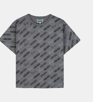 Tee-shirt manches courtes - Kenzo Kids - Gris chine