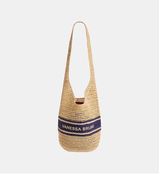 Panier Hobo En Raphia Avec Rayures - Vanessa Bruno - Marine