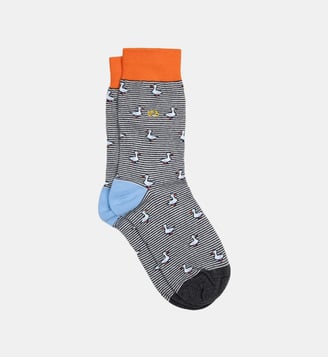 Chaussettes en coton peigné animaux - Billybelt - Gris et blanc