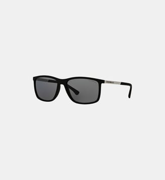 Lunettes de soleil polarisées EA4058 - Emporio Armani - Caoutchouc noir
