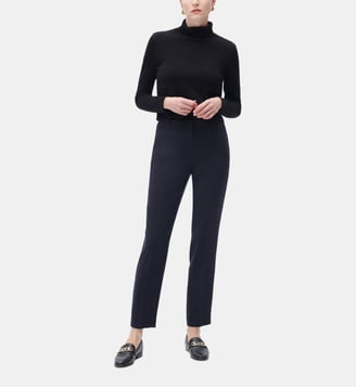 Pantalon pgautier - Motif uni - Coupe cigarette - Caroll - Bleu marine