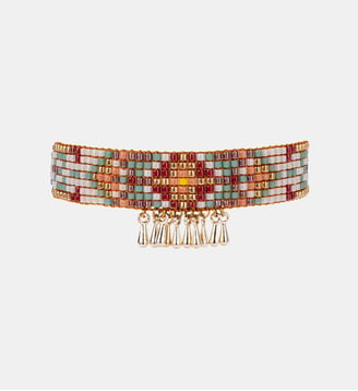 Bracelet perles tissées et cabochon central PRAVEEN - Hipanema - Blanc