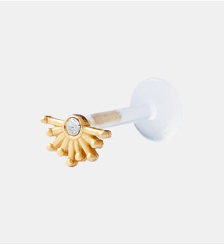 Piercing stud hélix/tragus soleil doré argent garanti et strass - Balaboosté - Doré