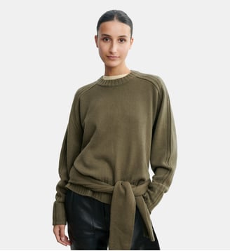 Pull col rond à côtes en cachemire - Bompard - Bronze