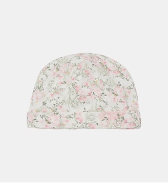 Bonnet -  Imprimé fleuri jardin hivernal - Tartine Et Chocolat - Rose pâle
