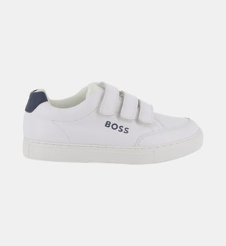 Baskets en cuir de vachette - BOSS Kidswear - Blanc