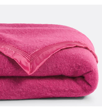 Couverture unie bébé gaze coton et sherpa Kumla - La Redoute Interieurs - Rose groseille