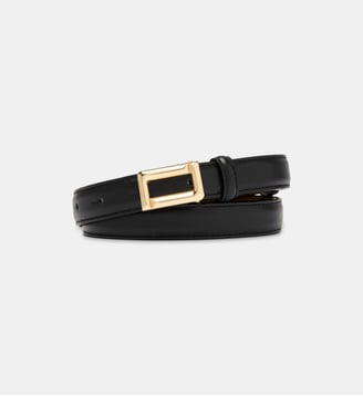 Ceinture fine en cuir signature - Lancel - Noir