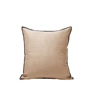 Housse De Coussin  Lin lavé légèrement froissé - Madura - Sable et bourdon noir