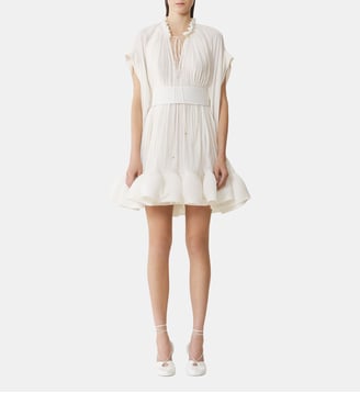 Robe Courte En Charmeuse - Lanvin - Blanc