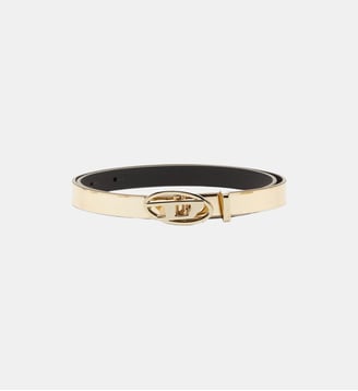 Ceinture fine en cuir laminé - Diesel - Or