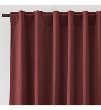 Rideau velours finition pattes cachées - La Redoute Interieurs - Grenat