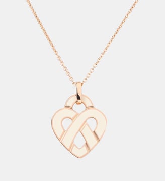 Pendentif Cœur Entrelacé Émail - Poiray - Or rose