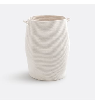 Panier à linge en coton H65 cm - La Redoute Interieurs - Blanc écru