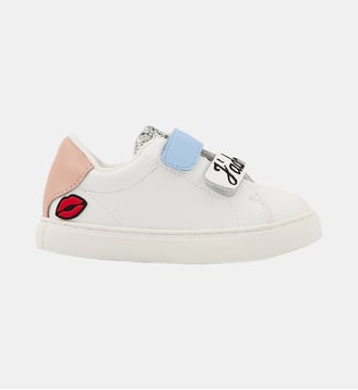 Baskets Enfant En Cuir Mini Edith J'adore Mamie - Bons Baisers - Blanc