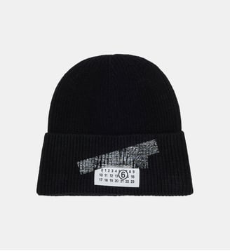 Bonnet côtelé avec logo MM6 Maison Margiela