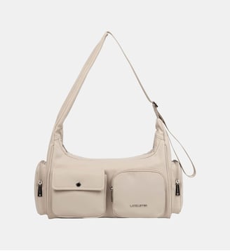 Sac besace Basic Pocket - Lancaster - Beige fumé
