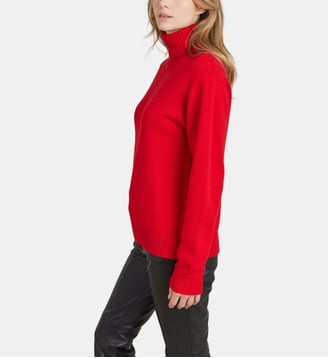 pull Senga à manches longues en cachemire noir - Agnès b. - Rouge venise