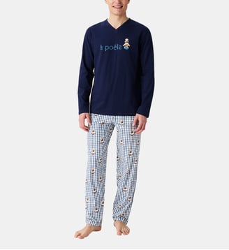 Pyjama en jersey de coton léger - A poêle - Arthur - Gris